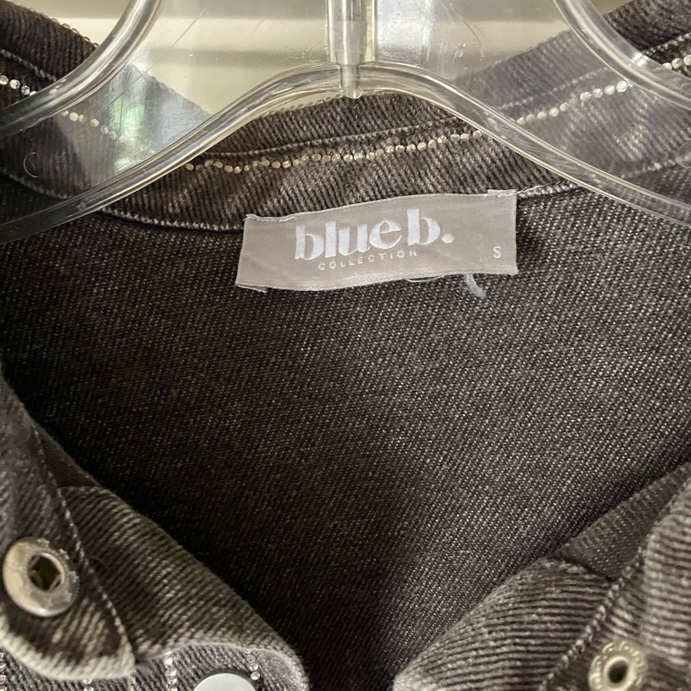 Blue B Western Denim Snap Button Up with Glitzy Detailing - Picture 4 of 7